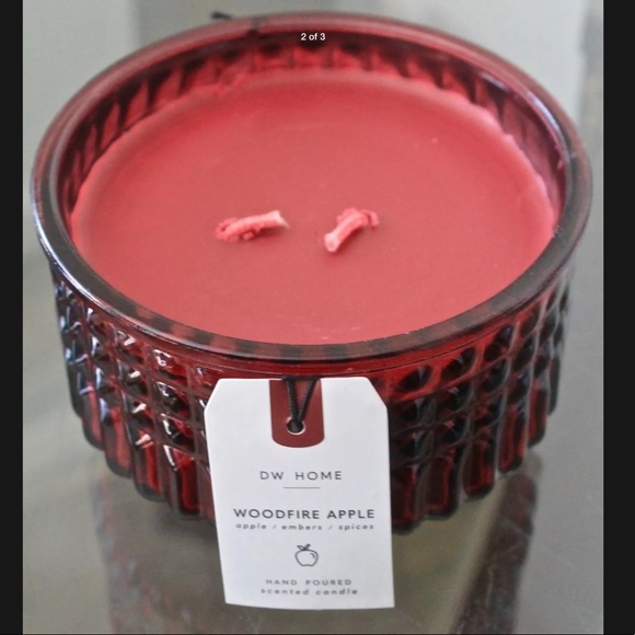 DW HOME CANDLE WOODFIRE APPLE SPICED  RICHLY SCENT NEW - Picture 2 of 3